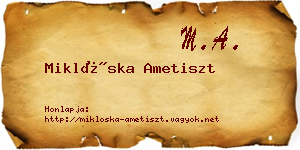 Miklóska Ametiszt névjegykártya